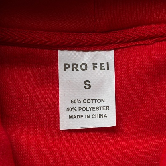 HOODIE RED , PRO FEI , SIZE SMALL - Picture 3 of 3